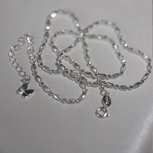 Luckacco 925 Sterling Silver Sparkling Clavicle Chain Choker Necklace For Women Fine Jewelry Wedding Party Birthday Gift