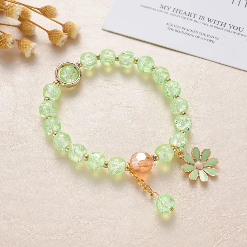 luckacco popcorn bead sweet bracelet for children women cute cloud flower pendant bracelets kids girls charm wish bracelet