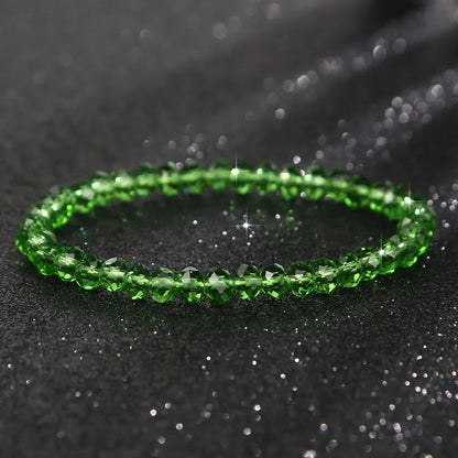 Luckacco New Artificial Austria Crystal Bracelet Fashion Shiny Stone Beads Elasticity Rope Strand Bracelets for Women Jewelry