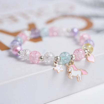 Luckacco Popcorn Bead Sweet Bracelet For Children Women Cute Cloud Flower Pendant Bracelets Kids Girls Charm Wish Bracelet