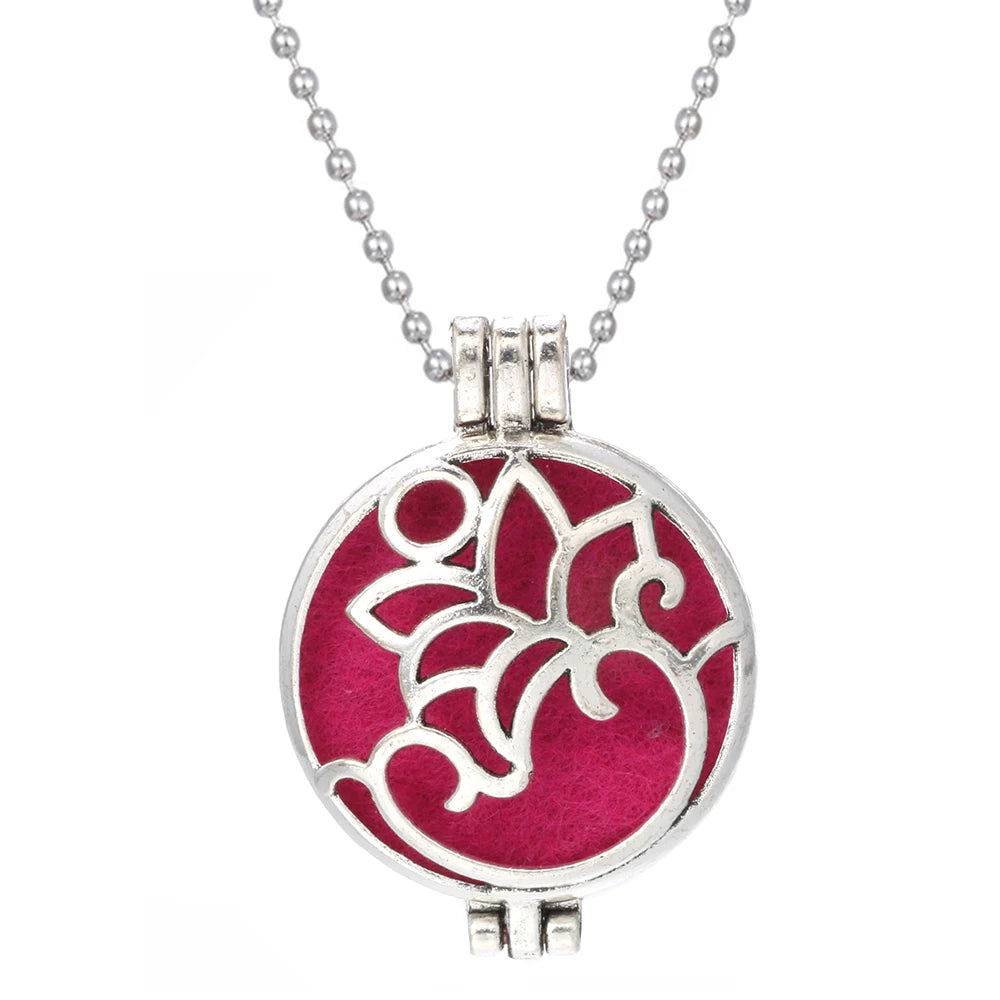 luckacco aromatherapy necklace tree of life diffuser jewelry vintage open locket pendant essential oil perfume aroma diffuser necklace