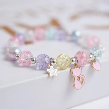 Luckacco Popcorn Bead Sweet Bracelet For Children Women Cute Cloud Flower Pendant Bracelets Kids Girls Charm Wish Bracelet