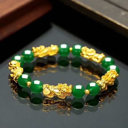 Luckacco Pixiu Bring Wealth Good Luck Bracelet Chinese Fengshui Beast Agate Charm Bracelets Jewelry Lucky Bracelets Drop Shipping