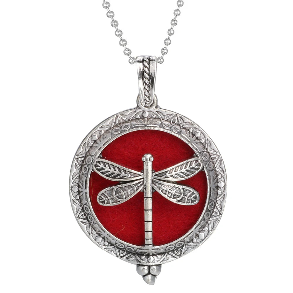 luckacco aromatherapy necklace tree of life diffuser jewelry vintage open locket pendant essential oil perfume aroma diffuser necklace