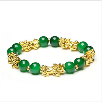 Luckacco Pixiu Bring Wealth Good Luck Bracelet Chinese Fengshui Beast Agate Charm Bracelets Jewelry Lucky Bracelets Drop Shipping