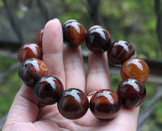 Luckacco Natural Dream Sardonyx Bracelet Men and Women Ethnic Style Bracelet Jewelry