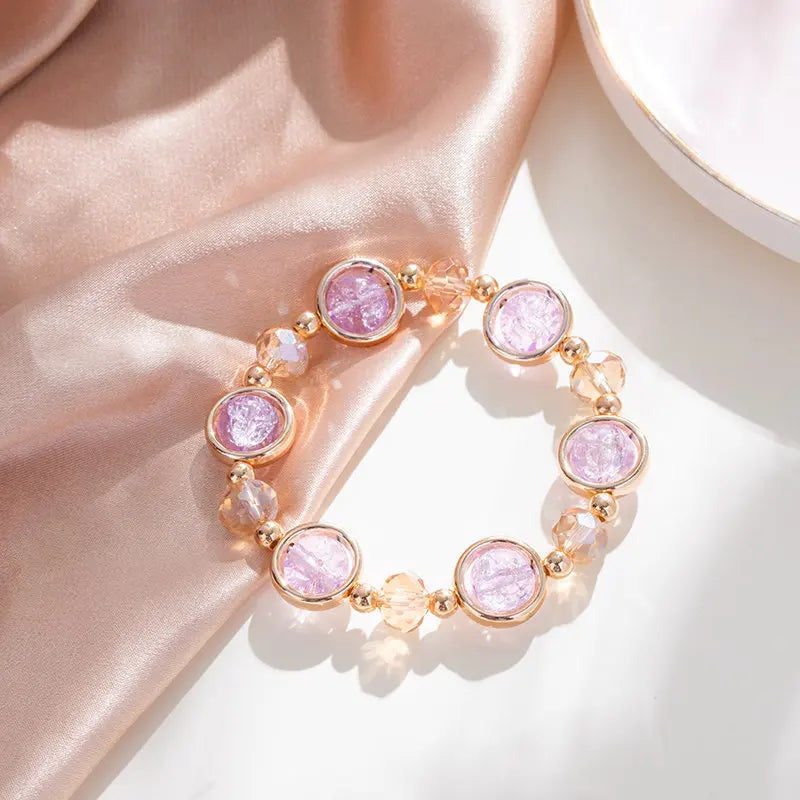 luckacco popcorn bead sweet bracelet for children women cute cloud flower pendant bracelets kids girls charm wish bracelet