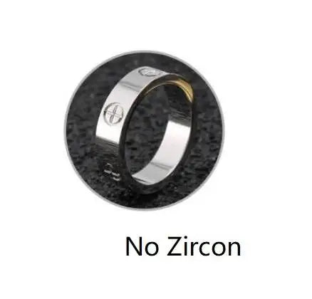 luckacco trendy stainless steel rose gold color love ring for women men couple cz crystal rings luxury brand jewelry wedding gift