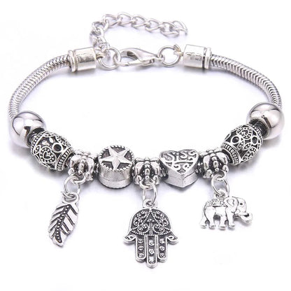 Luckacco  dragonfly owl Shape Crystal Charm Bracelets Beads Bracelet Women DIY Beads Brand Bracelets & Bangles Jewelry Gift