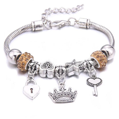 Luckacco  dragonfly owl Shape Crystal Charm Bracelets Beads Bracelet Women DIY Beads Brand Bracelets & Bangles Jewelry Gift