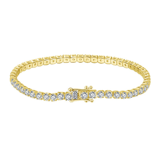 Luckacco 华笙首饰 s925纯银手链 单排锆石 镶钻 bracelet 厂家直销 批发