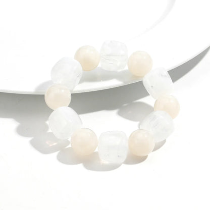 Luckacco Acrylic Chunky Irregular Square Round Beaded Bracelet for Women European and American Simple Bracelet Fashion Hand Accessories