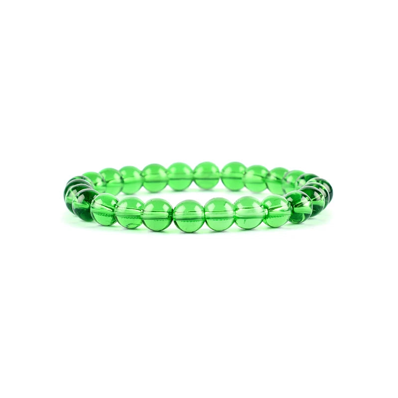 luckacco natural rock crystal bead bracelet women fashion reiki white clear quartz round stone strand bangles summer jewelry gift for kid