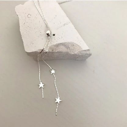 Luckacco New Fashion Simple 925 Sterling Silver Star Pendant Necklace For Women Girl Clavicle Chain Choker Statement Jewelry