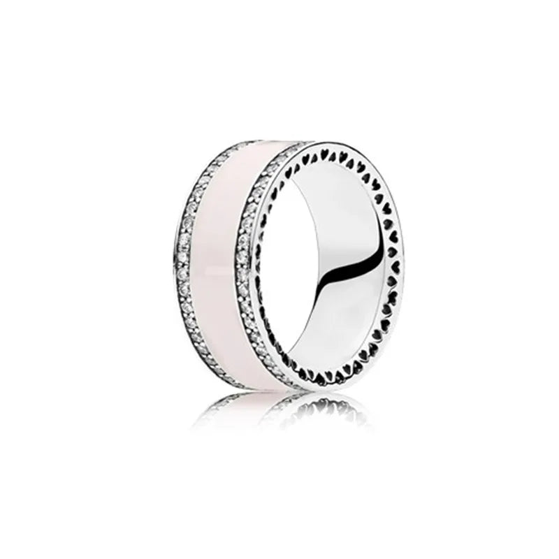 luckacco 100% fashionable 925 sterling silver original heart-shaped water drop butterfly zircon charming ring for women's wedding jewelry