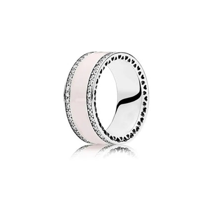 Luckacco 100% fashionable 925 sterling silver original heart-shaped water drop butterfly zircon charming ring for women's wedding jewelry