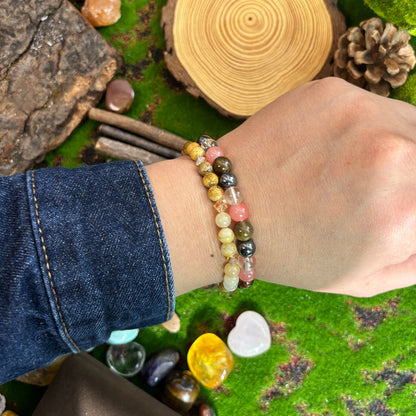 Luckacco 1 Citrine Natural Stone Bracelet Promotes Abundance and Success Unisex Handmade Jewelry 6mm