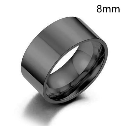 Luckacco 6/8mm Smooth Customized Stainless Steel Silver Color Ring for Women Men Custom Engrave Name Logo Lover Couple Charm Jewelry Gift