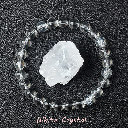 Luckacco Geniune Amethyst Natural Crystal Bracelet for Women Pulsera Amethust Bracelet Made of Real Natural Stone Beads Body-Purifying