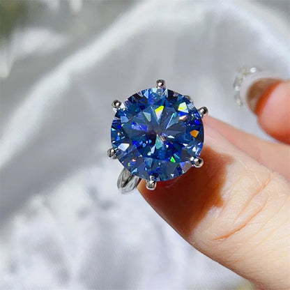 Luckacco Solitaire 5Ct D Color Moissanite Diamond Ring Real 925 Sterling Silver Party Wedding Band Rings for Women Men Engagement Jewelry