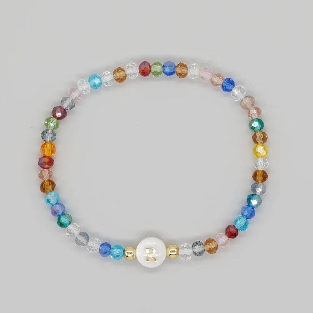 luckacco go2boho crystal shell letter a-z bracelets for women boho summer beach lucky fashion trend jewelry accessories surprise gifts