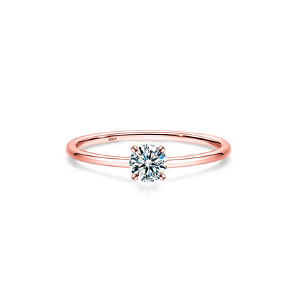 Luckacco Simple Fine Rea D Color Moissanite Diamond Ring 925 Sterling Silver Party Wedding Band Rings for Women Engagement Jewelry