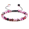 Luckacco 6mm Fire Agates Onyx Bead Bracelet Natural Stone Men Women Braided Rope Bangle Adjustable Jewelry Yoga Healing Balance Bracelets