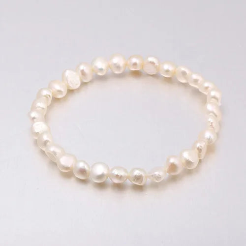 luckacco high quality 6-7 mm freshwater irregular pearl bracelets natural pearl bracelet for women pearl bracelet