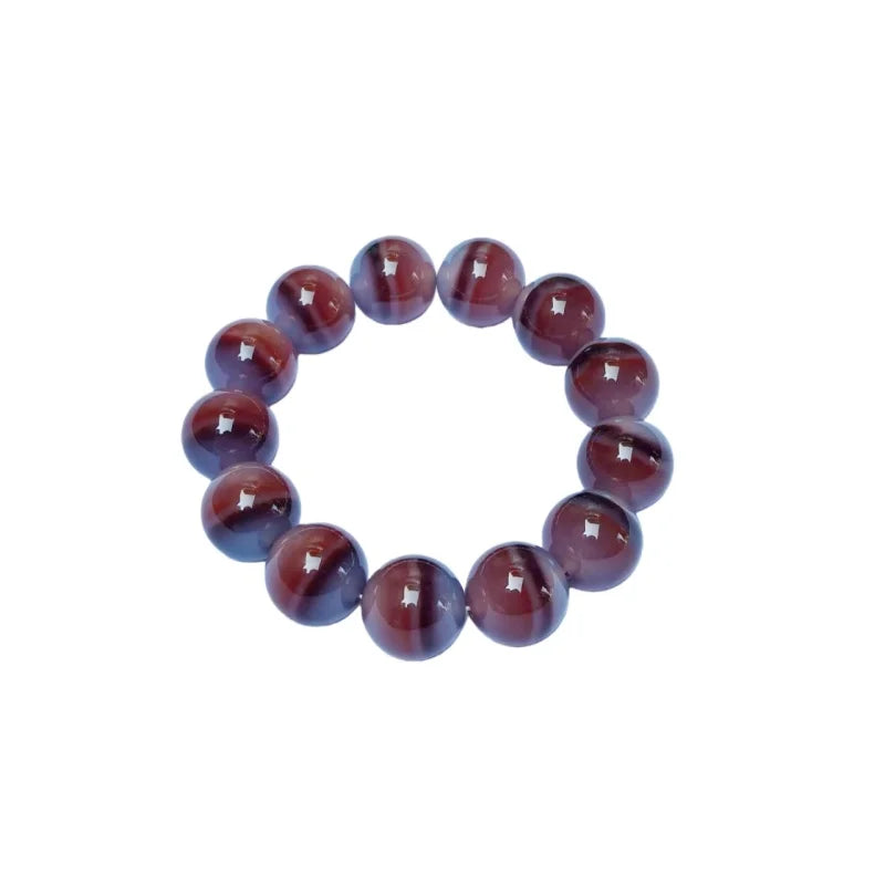 luckacco 17mm round with high-quality cinnabar material bead natural thread shaped pharmacist agate dzi beads bracelet