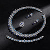 Luckacco 2025 New 4-piece Ring Cubic Zirconia Bridal Wedding Jewelry Set, Dubai Nigeria Crystal Wedding Jewelry Set