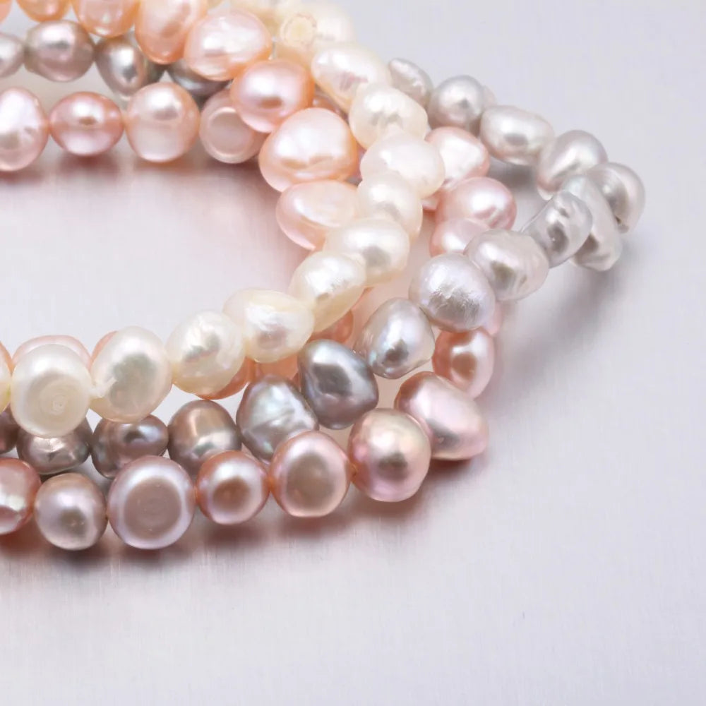 luckacco high quality 6-7 mm freshwater irregular pearl bracelets natural pearl bracelet for women pearl bracelet