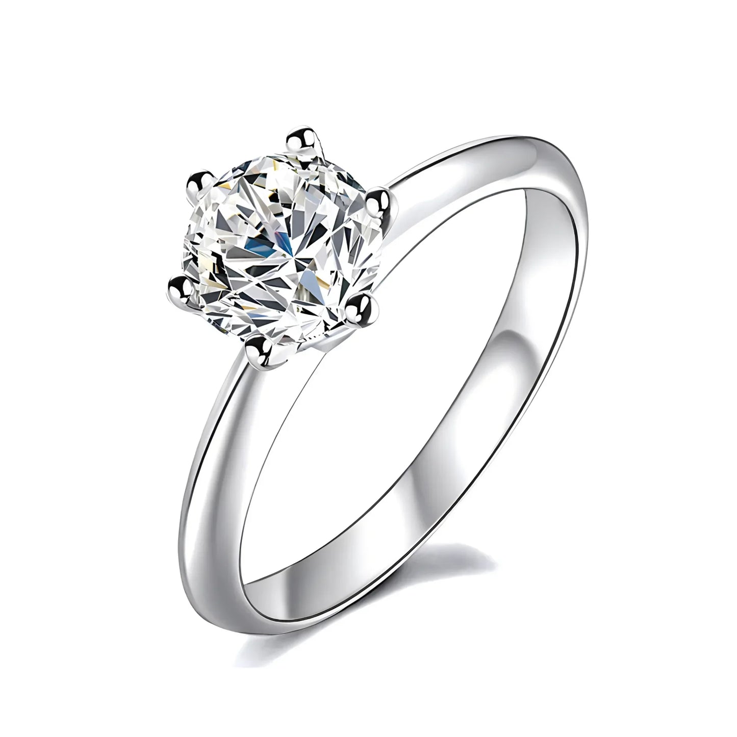 luckacco classic real 1 carat d color moissanite wedding rings for women white gold plated 100% 925 sterling silver bridal fine jewelry