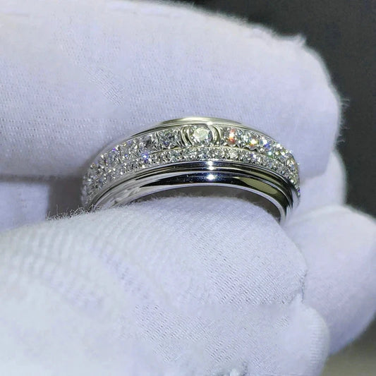 Luckacco daily picks Creative Promise Rings AA Cubic Zircon Sparkling Wedding Rings for Women Silver Color Engagement Trendy Jewelry Drop Ship