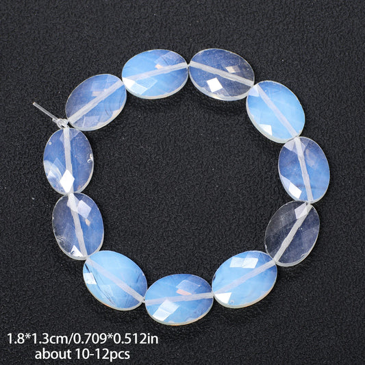 Luckacco AAA Natural Stone Multicolor Faceted Oval Stone Beads 18x13mm Loose Spacer Beads For Jewelry Making DIY Necklace Earrings Gifts