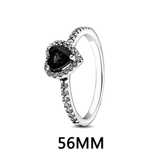 Luckacco New 925 sterling silver heart-shaped pink ring necklace earring set luxurious sparkling charm jewelry fashion wedding gift