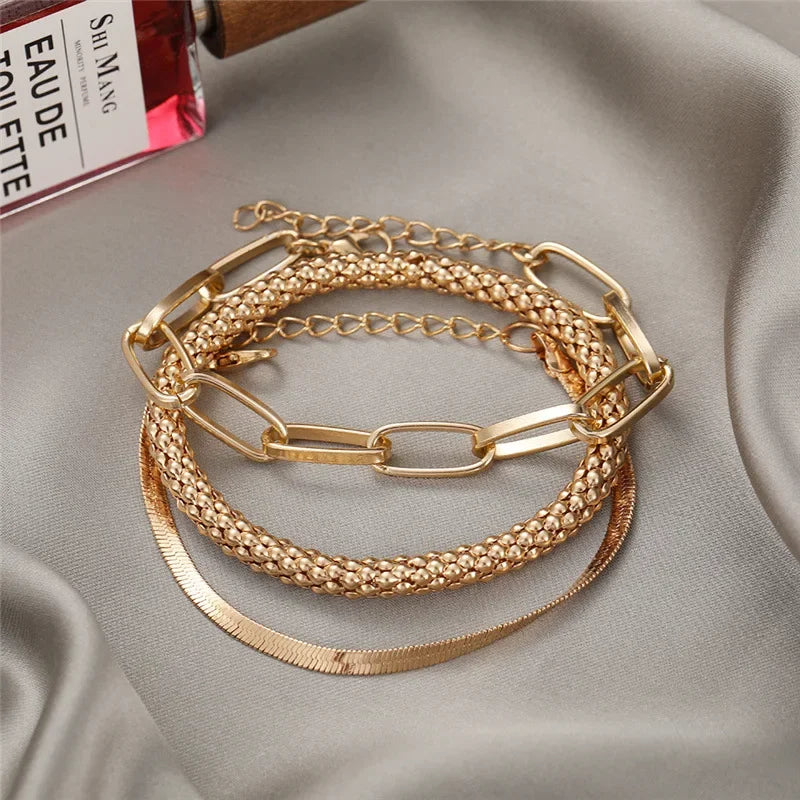 luckacco silver color stainless steel colorfast bracelets skyful star bracelet set for women fashion light luxury jewelry gifts