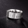 Luckacco Skyrim Mathematics Pi Symbol Ring 8MM Wide Men Women 3.14159 Greek Letter π  Stainless Steel Finger Rings Math Lovers Gift
