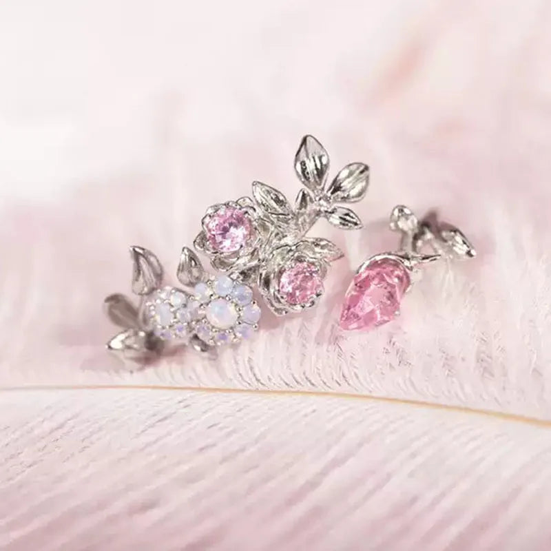 luckacco game honkai impact 3 elysia cosplay ring alloy opening adjustable women jewelry accessories prop