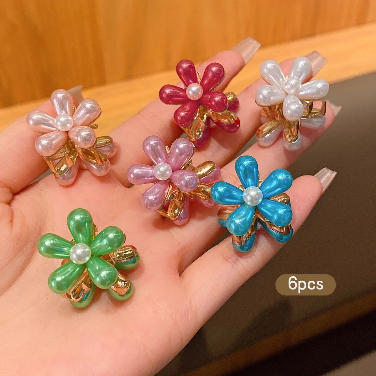 luckacco 10 alloy rhinestone hair clips, fashionable small grab hair accessories