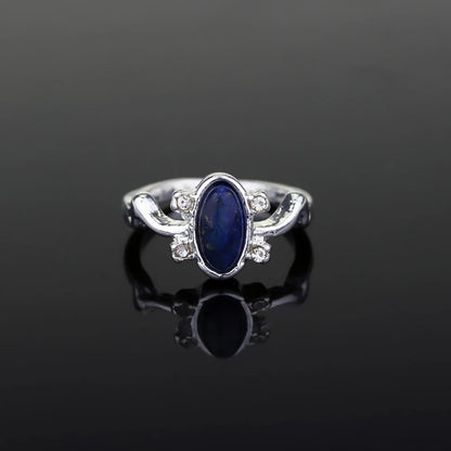 Luckacco 1 Pc The Vampire Diaries Rings Elena Gilbert Daylight Rings Vintage Crystal Ring With Blue Lapis FashionJewelry Movies Cosplay