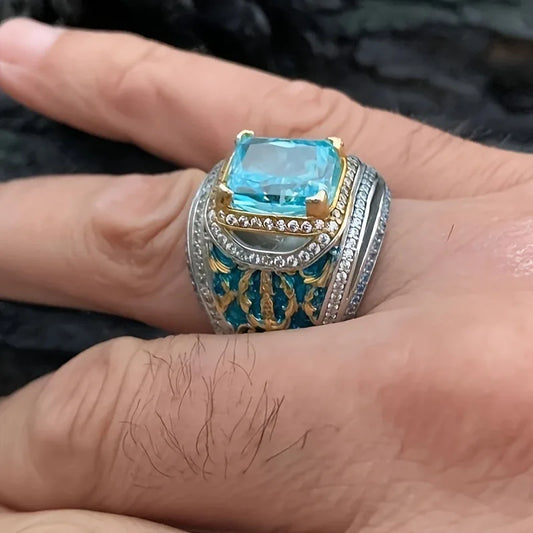 Luckacco A high-end nine-eye pearl fortune-changing trendy ins woven retro and unique men's ring