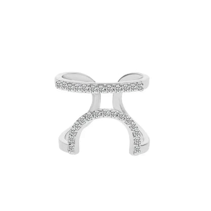 Luckacco Copper Inlaid Zircon Nail Ring Manicure Joint Ring for Women Trend Party Jewelry Fashion Party Jewelry Accessories Trendy