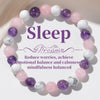 Luckacco 1pc Fashionable Aura Balancing Sleep Bracelet, 8mm Natural Stone Sleep Bracelet - White Turquoise - Amethyst - Rose Quartz