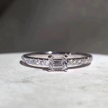 Luckacco daily picks Gorgeous Low-key Women Wedding Ring with Crystal Cubic Zirconia Exquisite Thin Band Female Finger-rings Statement Jewelry