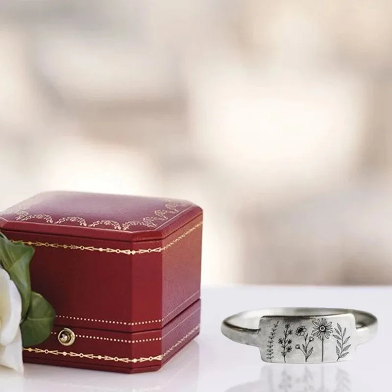 luckacco new fashionable wildflowers rings for men women dandelion flower floral daisy new stylish ring unisex stainless steel jewelry
