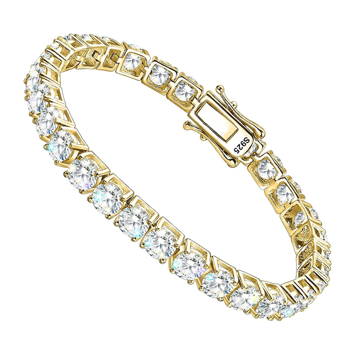 luckacco luxury 4mm tennis bracelet for women men full moissnaite laboratory diamond s925 silver wedding jewelry gra certificate