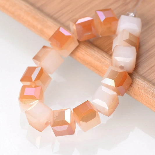 Luckacco 3mm 4mm 6mm 8mm 10mm Cube Square Faceted Czech Crystal Glass Loose Crafts Beads  Lot for Jewelry Making DIY Part 1