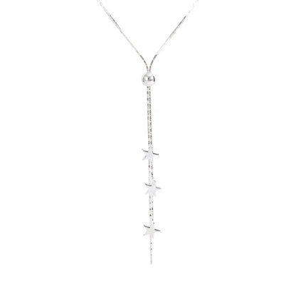 Luckacco New Fashion Simple 925 Sterling Silver Star Pendant Necklace For Women Girl Clavicle Chain Choker Statement Jewelry