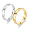 Luckacco 4mm 18K Gold-Plated Stainless Steel Ring Silver Color Anillos Mujer Couple Wedding Ring Bague Femme Acier Inoxydable Bague