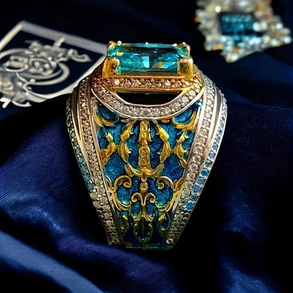Luckacco A high-end nine-eye pearl fortune-changing trendy ins woven retro and unique men's ring